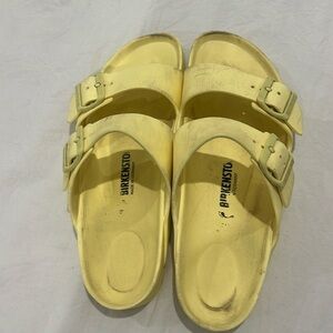 yellow Birkenstocks